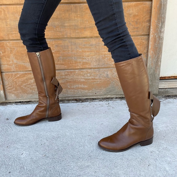 Valentino Ascot Ribbon Lace-Up Riding Boot, Sz 38.5 - Picture 3 of 16